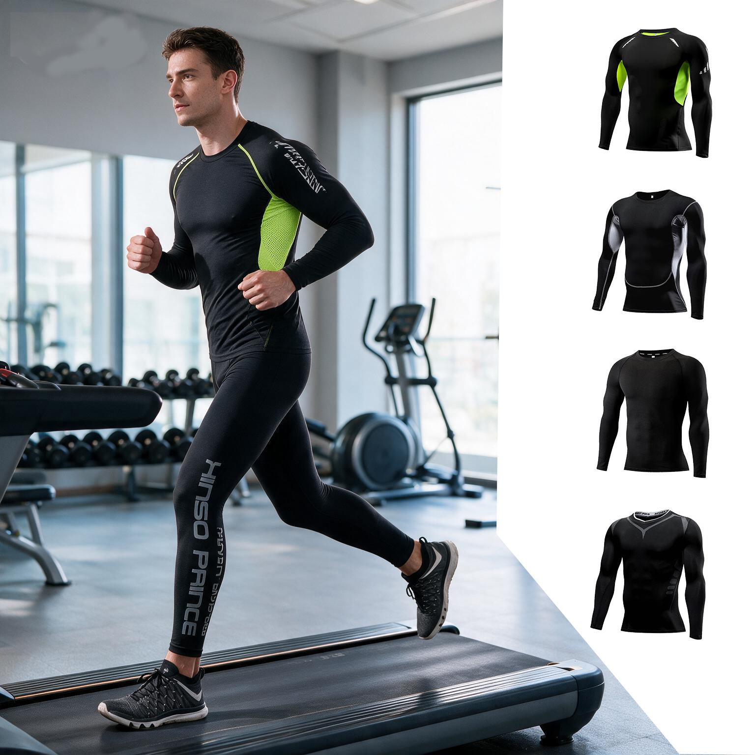 Pilates Yoga Set - 2026 Men Compression Sportswear Suit,Elastic Training