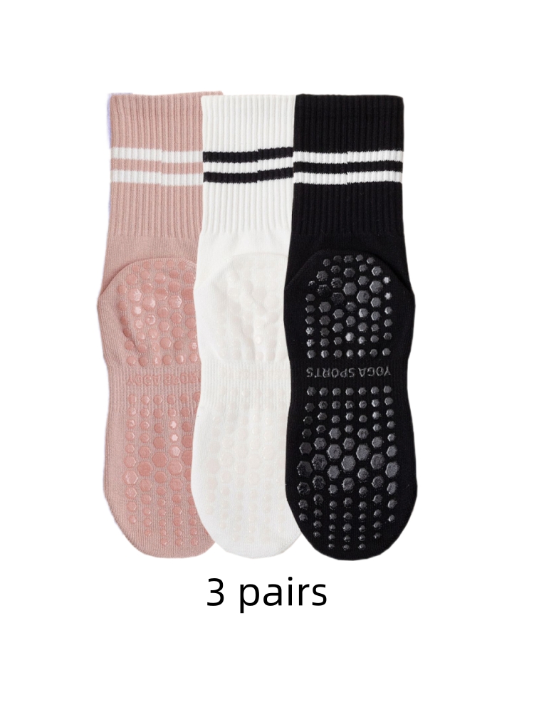 3 pairs of yoga socks, medium  - Medias Para Pilates Y Yoga 评论和价格