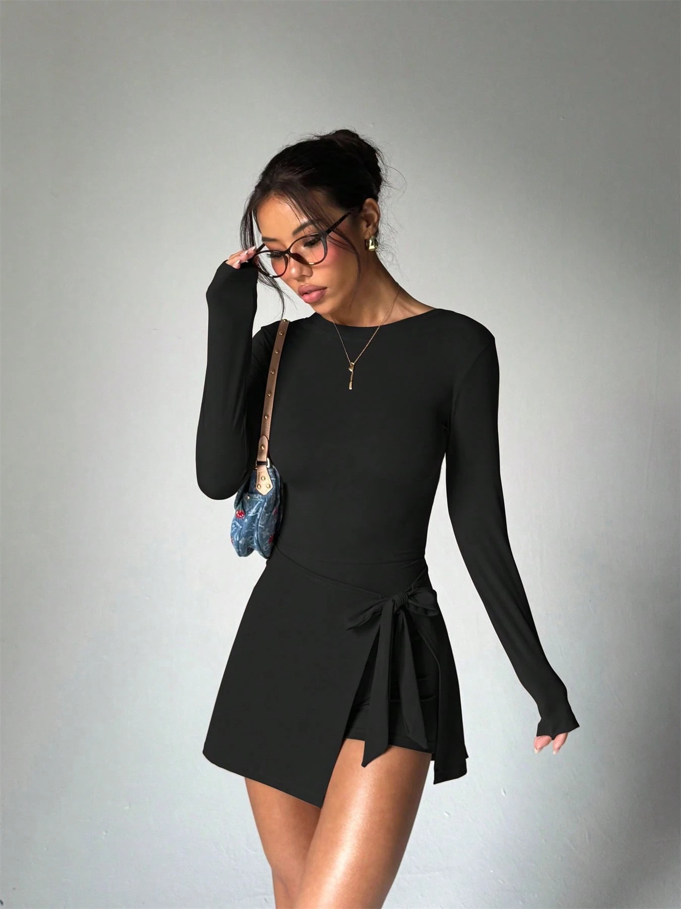 Solid Color Long Sleeved Slim  - Pilates Yoga Set 评论和价格