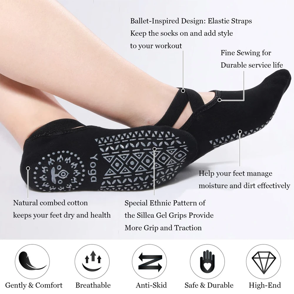 1Pair Yoga Socks for Women Non - Pilates Yoga Workout 评论和价格